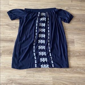 💥CLEARANCE💥LOFT of the shoulder dress embroidery